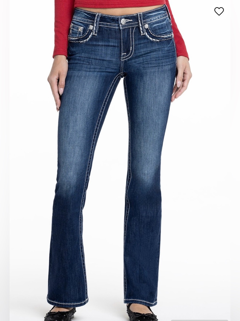 Miss Me Classic y2k Saddle Stitch
Bootcut Jeans in dark wash | Size 27